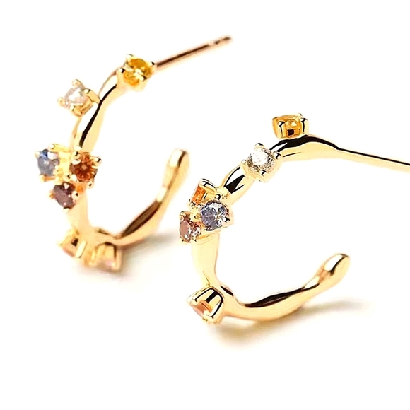 Zales Jewelry - 18k gp .925 sterling silver minimalist stud earrings; nwot